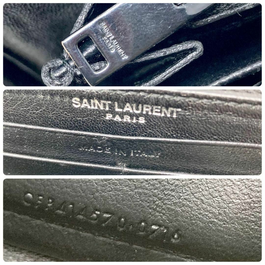 【極美品】サンローラン 長財布 YSL カサンドラ オピウム ラウンド ブラック