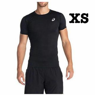 アシックス(asics)の新品　アシックス　エアキュレイヤー ショートスリーブトップ　ブラック　メンズXS(Tシャツ/カットソー(半袖/袖なし))