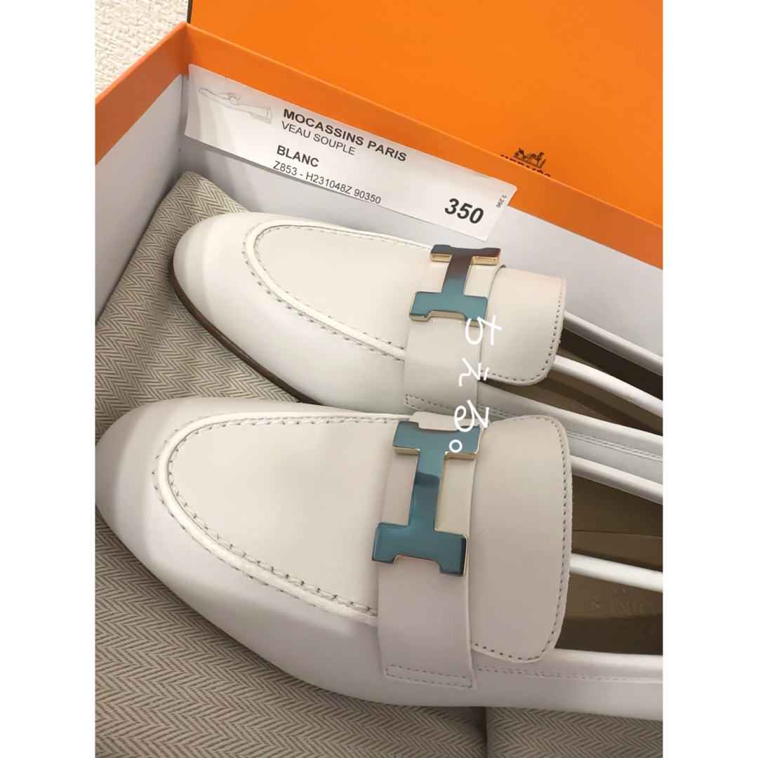 Hermes - 最終価格❣新品✨Hermes エルメス モカシンパリ ホワイト