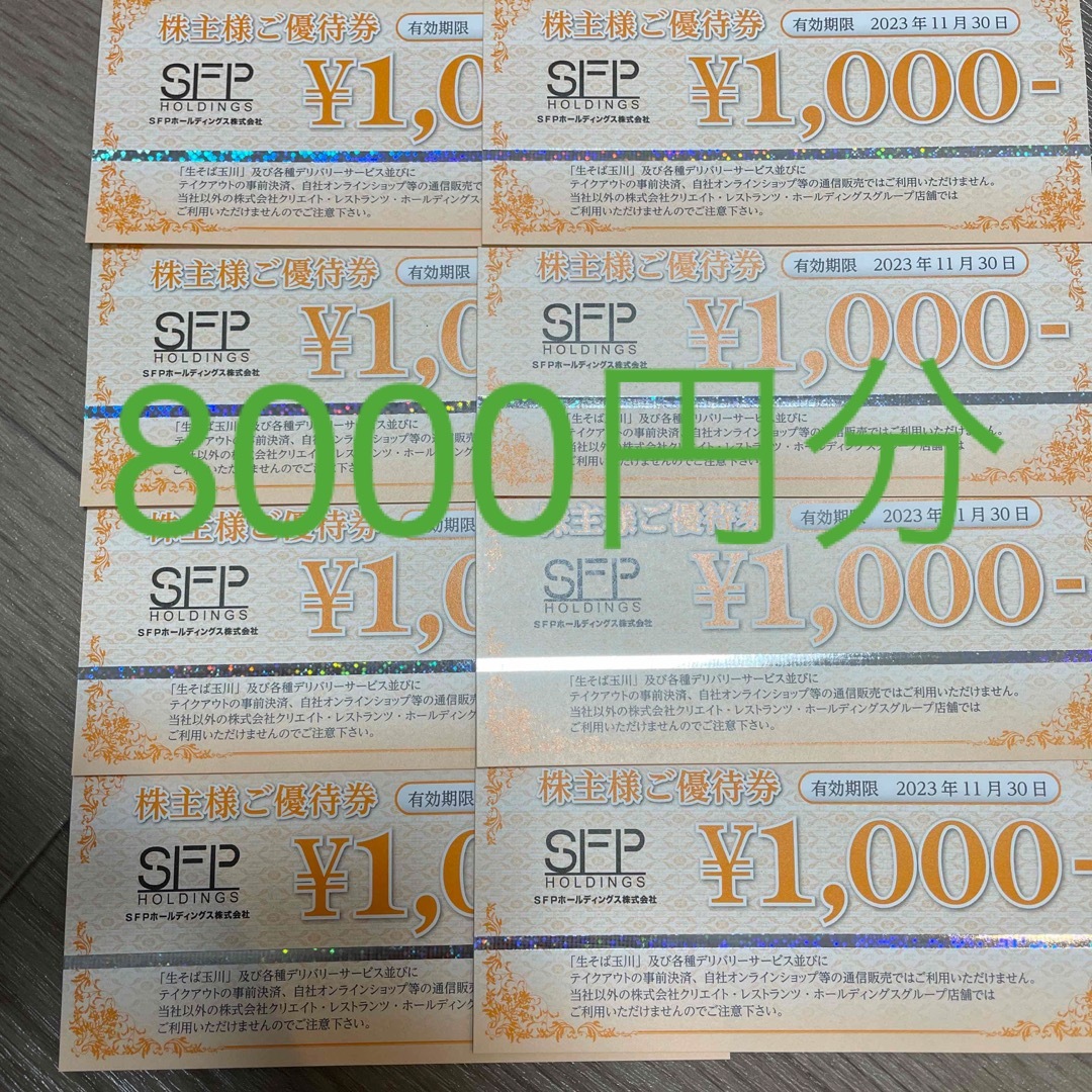 SFPホールディングス　株主優待8000円分