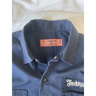 TENDERLOIN テンダーロイン T-WOOL ウール チェーン刺繍 オンブレチェックオープンカラー長袖シャツ レッド/ブラック