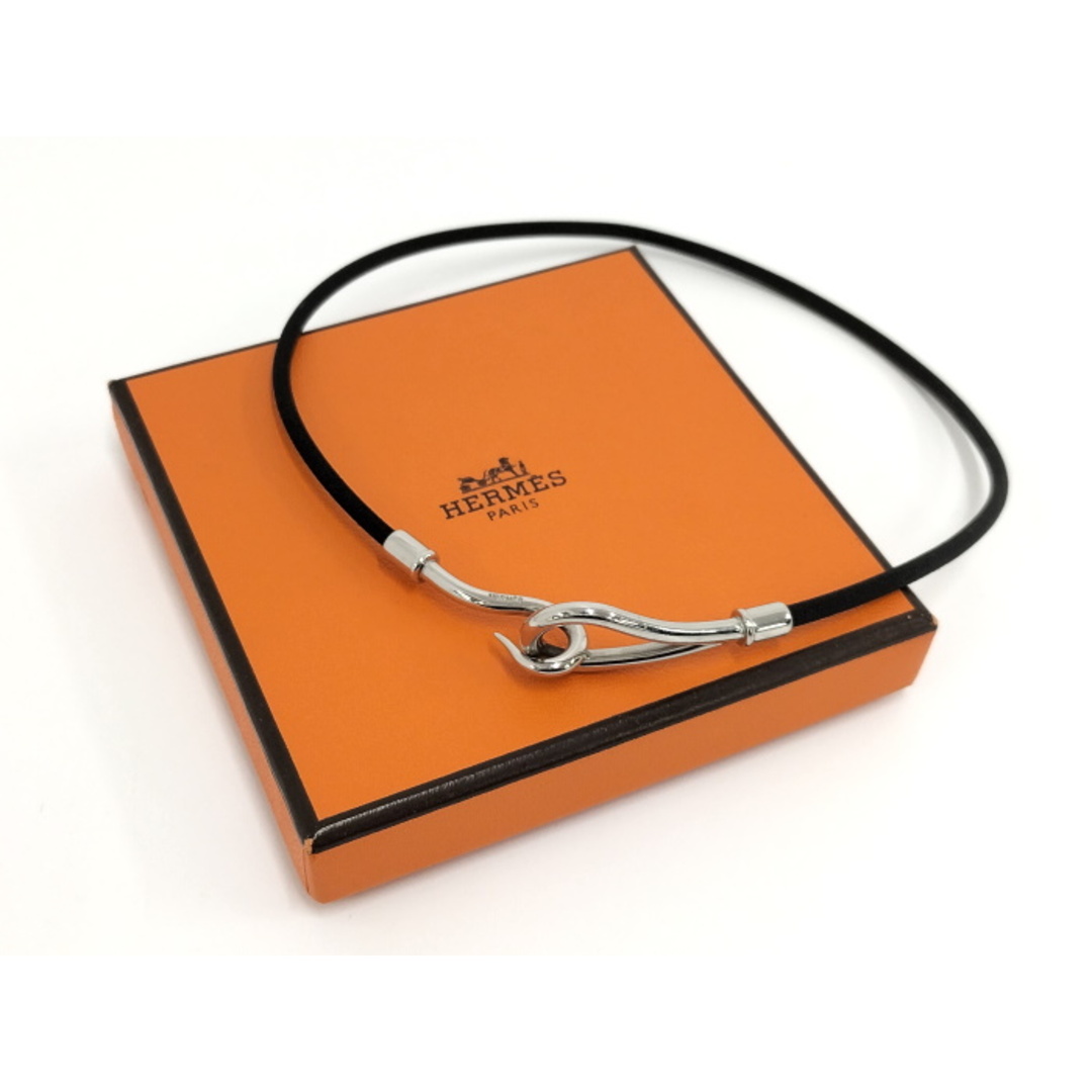 HERMES - HERMES ジャンボチョーカー メッキ ナイロン シルバー HERMES - HERMES ジャンボチョーカー メッキ ナイロン シルバー