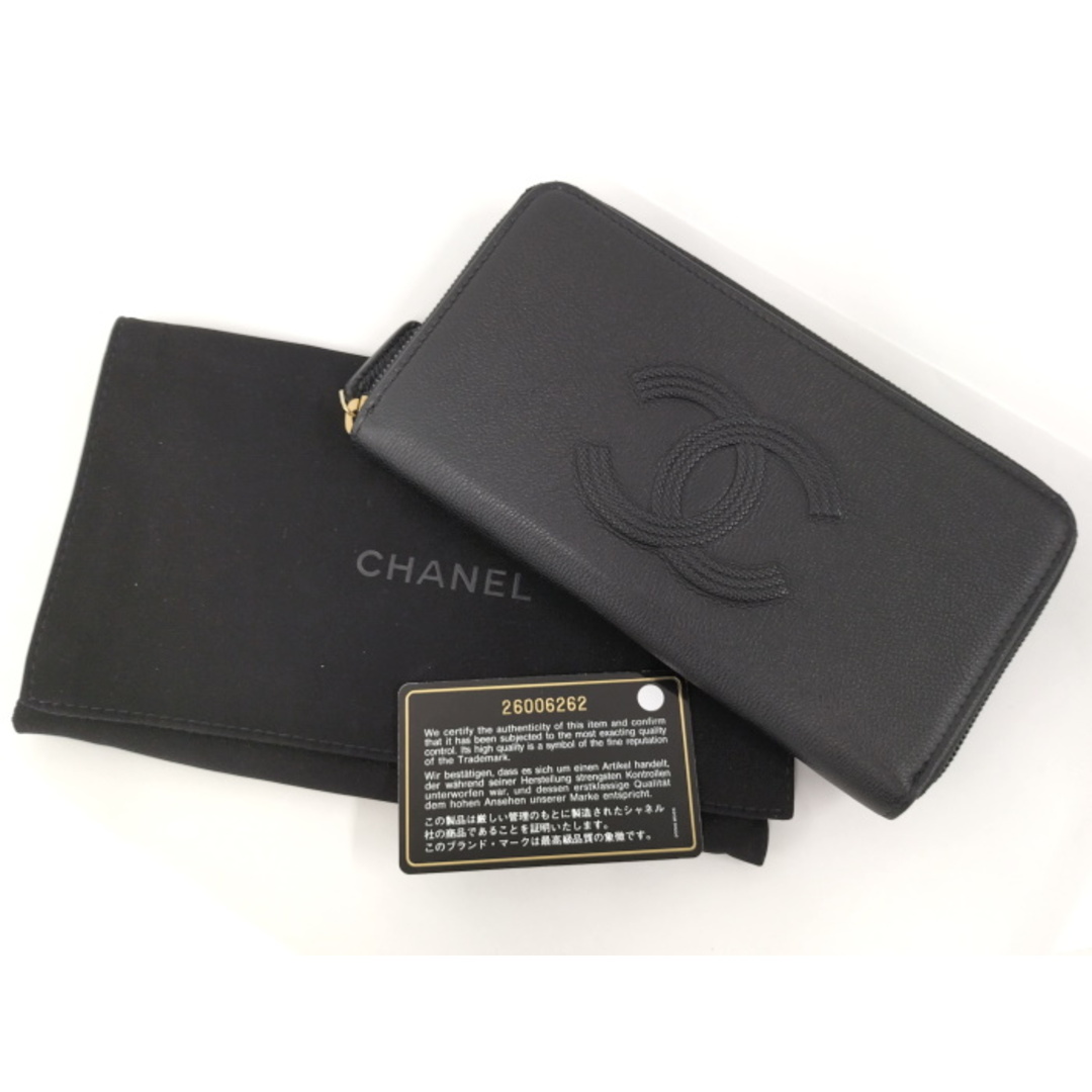 CHANEL(シャネル)のCHANEL ラウンドファスナー長財布 レザー ブラック A70266 レディースのファッション小物(財布)の商品写真