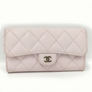 シャネル(CHANEL)のCHANEL 二つ折り長財布 レザー ピンク AP1000(財布)