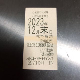 近鉄株主優待乗車券　近鉄全線使用可能　2023年12月末迄(鉄道乗車券)