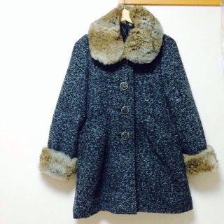 ボニカドット(bonica dot)のグレー MIX ファーコート(ロングコート)