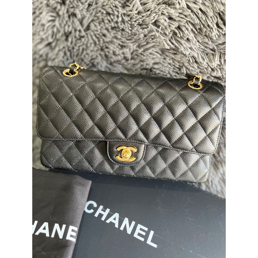 CHANEL - シャネル マトラッセ25 ブラック ゴールド金具 レディース
