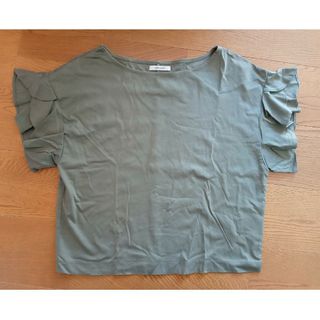 オペークドットクリップ(OPAQUE.CLIP)の春夏セール！OPAQUE.CLIP ワールド フリル スリーブ カーキ(Tシャツ(半袖/袖なし))