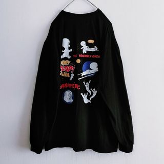 美品　キャスパー　ビッグロゴ　キャラT　オーバーサイズ　長袖　黒　XLサイズ(Tシャツ(長袖/七分))