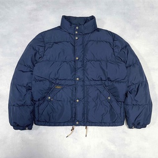 90s ポロ ラルフローレン ダウンジャケット XL 青 ブルー 刺繍