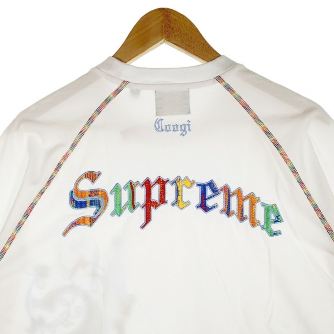 Supreme(シュプリーム)のSUPREME シュプリーム 23SS Coogi クージー Raglan S/S Top ラグラン ショートスリーブトップ 刺繡 Tシャツ ホワイト Size XL メンズのトップス(Tシャツ/カットソー(半袖/袖なし))の商品写真