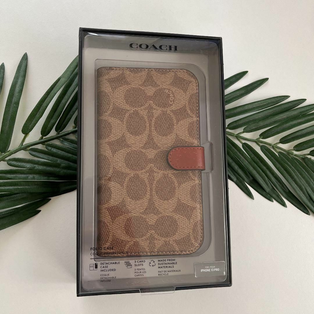 COACH - 新品☆コーチ iPhone13 PRO シグネイチャー 手帳 カーキの通販 ...