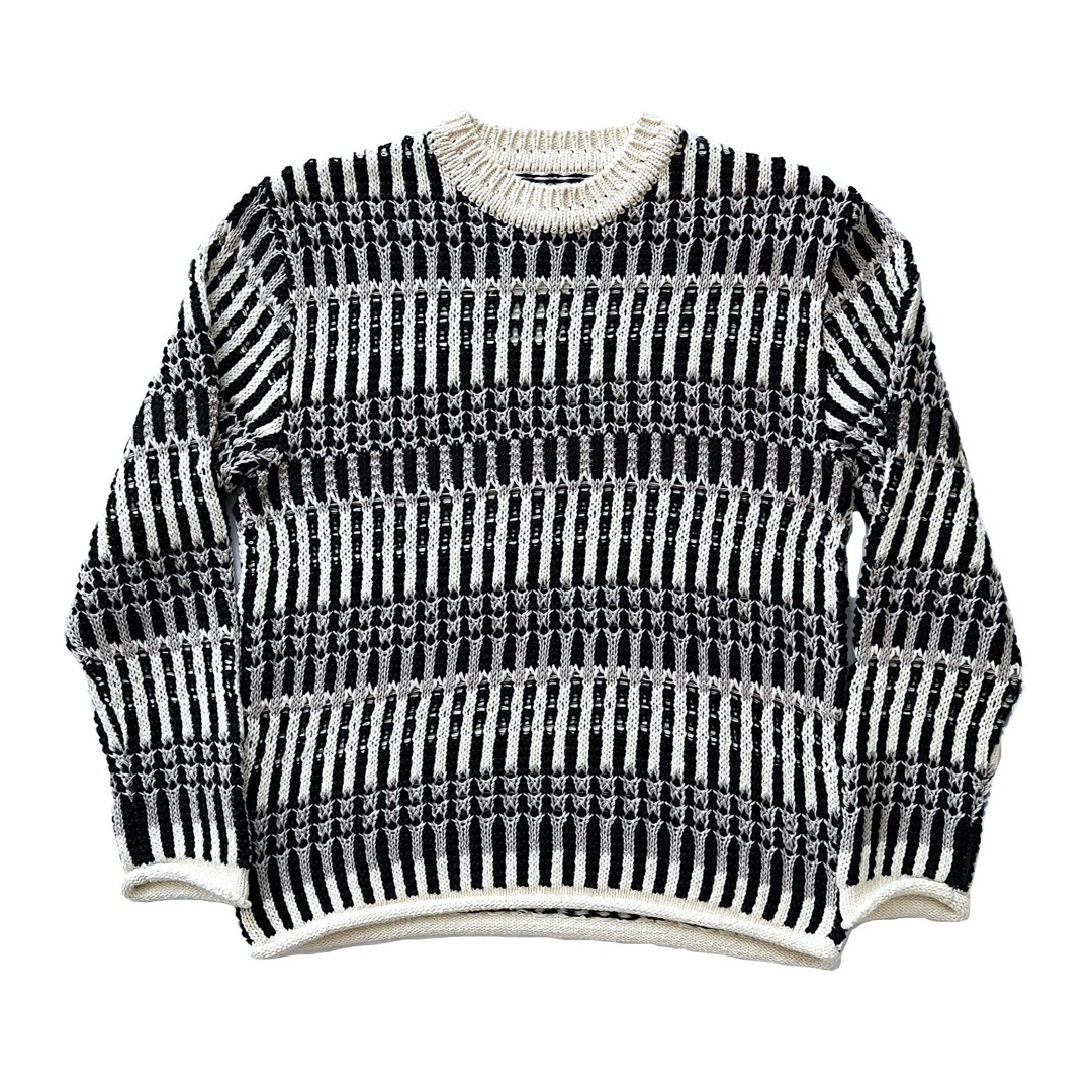 BATONER   BATONER バトナー MIX YARN CREW NECKクルーネックニットの