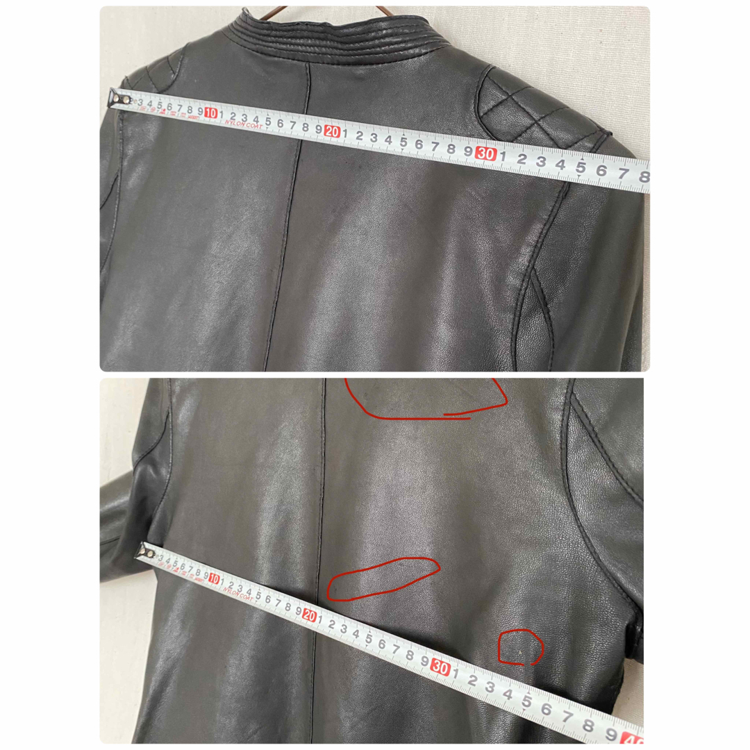 DouDou(ドゥドゥ)のDou Dou ドゥドゥ　ブラック　羊革　革ジャン　アウター レディースのジャケット/アウター(ライダースジャケット)の商品写真