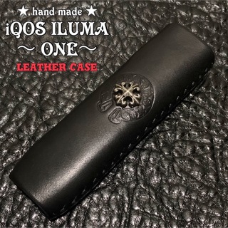 iQOS ILUMA  ONE 本革　レザーケース　スリーブカバー　クロス　黒(タバコグッズ)