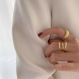 ドゥーズィエムクラス(DEUXIEME CLASSE)の【新品】three-layered ring & croissant ring(リング(指輪))