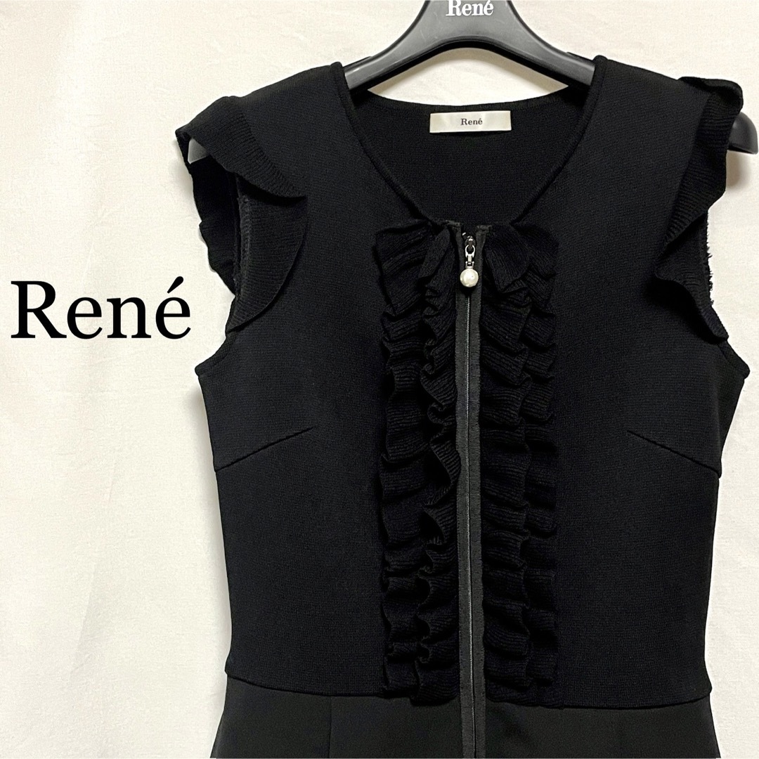 ☆美品・ほぼ未使用☆ ルネ Rene ノースリーブ ワンピース-