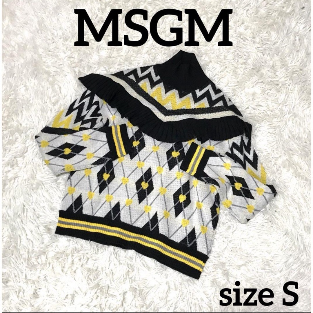 りーぬの商品一覧MSGM フリル ニット タートルネック セーター アーガイル ハート Sサイズ