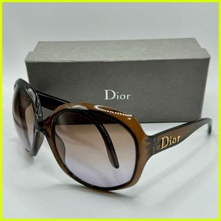 クリスチャンディオール(Christian Dior)の【極美品】クリスチャンディオール  サングラス ビッグフレーム ブラウン 箱付き(サングラス/メガネ)