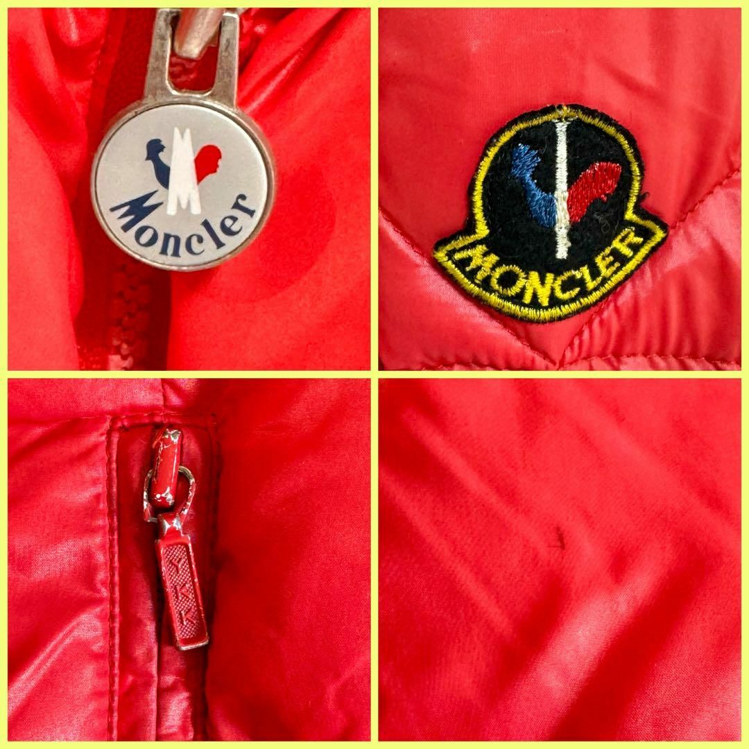 【美品】MONCLER モンクレール ダウンジャケット レッド 男女兼用 M相当