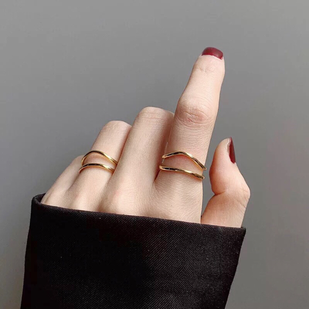 EDIT.FOR LULU(エディットフォールル)の【新品】two-layered ring / gold レディースのアクセサリー(リング(指輪))の商品写真