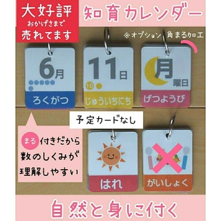 mikku様 ※リング4個   予定カードなし 知育カレンダー(カレンダー/スケジュール)