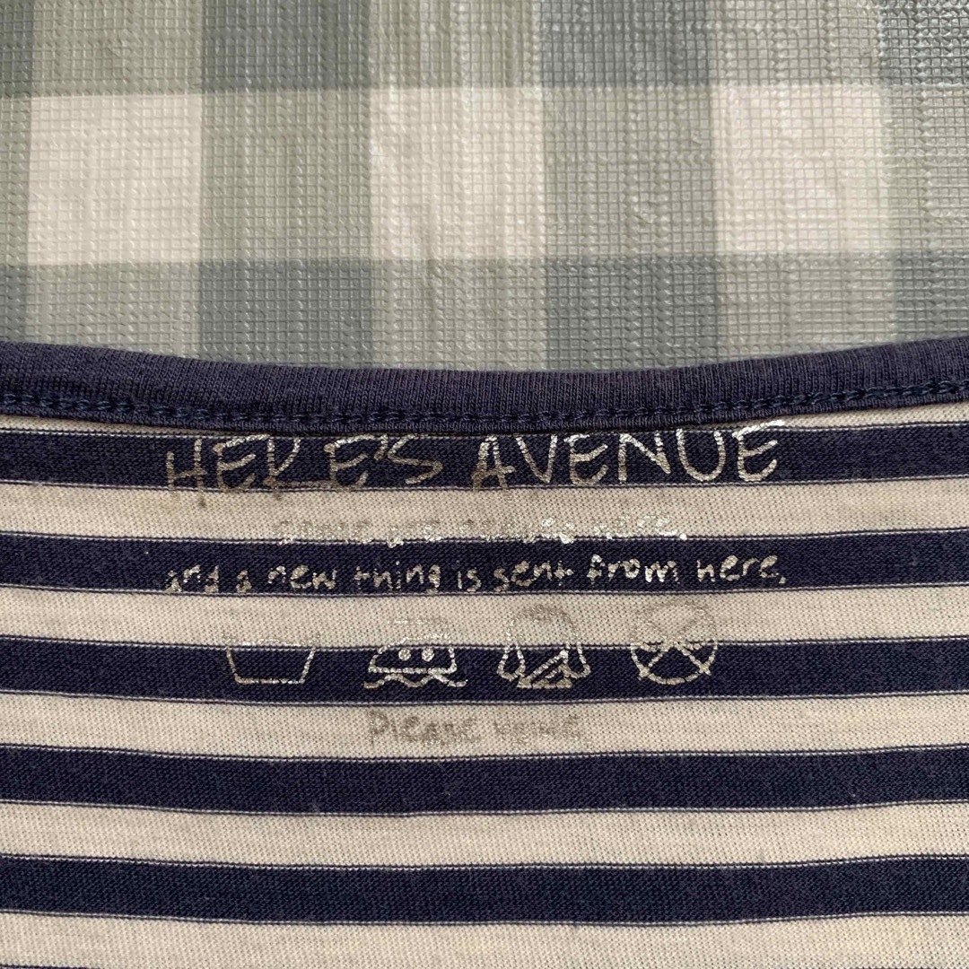 HERE'S(ヒアーズ)のHERE'S AVENUE ボーダー 長袖Tシャツ カットソー 白×紺 レディースのトップス(Tシャツ(長袖/七分))の商品写真