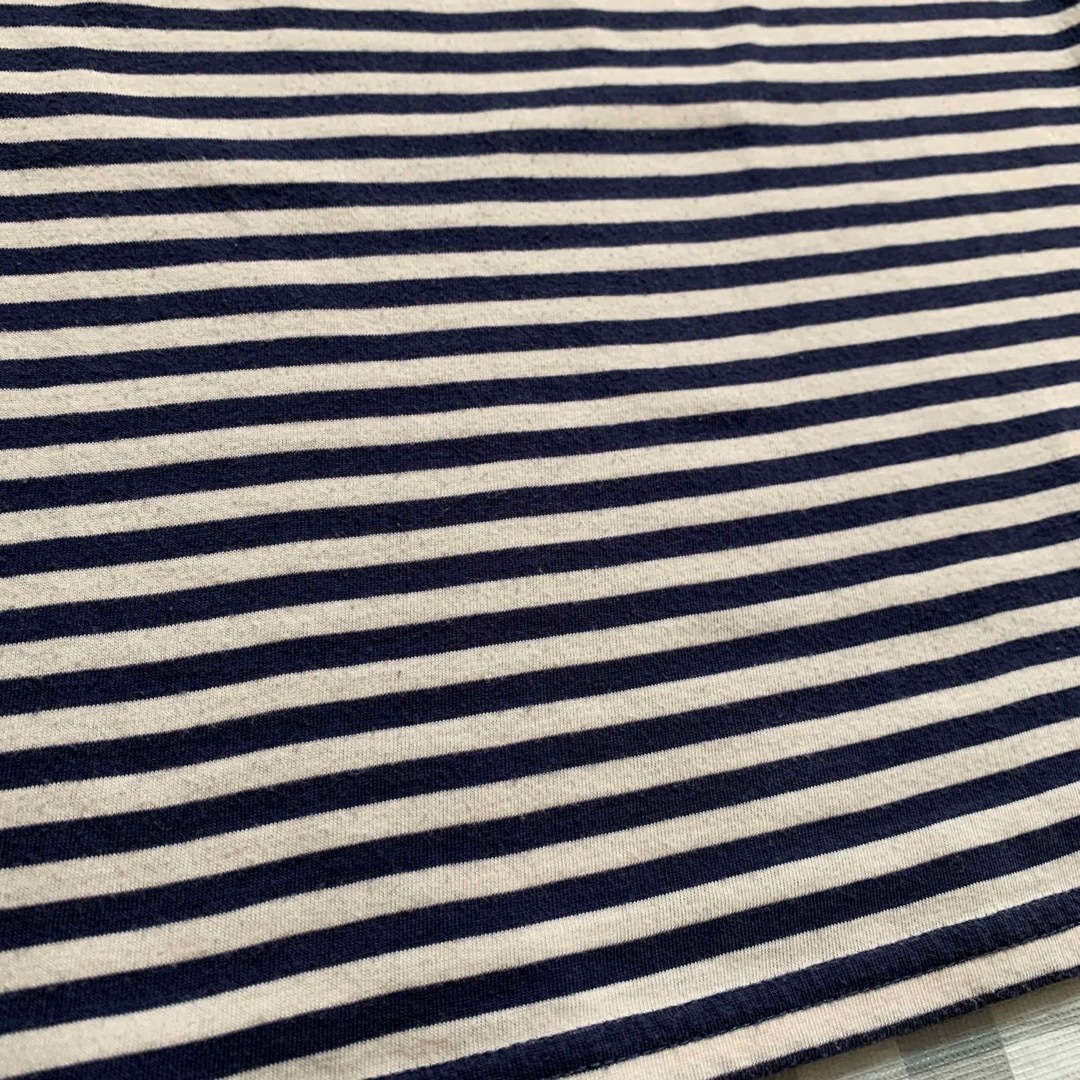 HERE'S(ヒアーズ)のHERE'S AVENUE ボーダー 長袖Tシャツ カットソー 白×紺 レディースのトップス(Tシャツ(長袖/七分))の商品写真