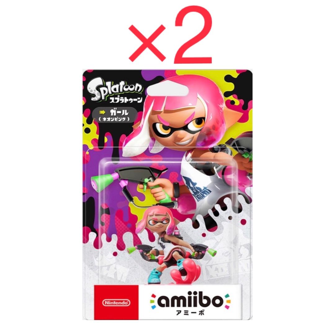 amiibo アミーボ 2体セット  ガール ネオンピンク x 2