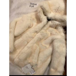 新品　think fur ポップコーンファー　ラグラン　ブルー　ジャケット