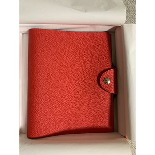 エルメス(Hermes)の【美品】エルメス　ユリス　PM トーゴ　ルージュピヴォワンヌ(手帳)