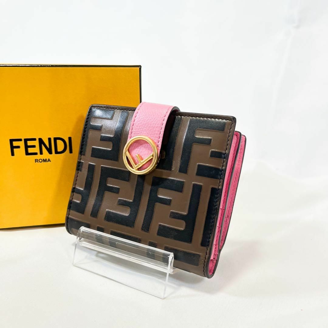 FENDI - ☆箱あり美品☆フェンディ エフイズ 二つ折り財布 ズッカ柄 ...