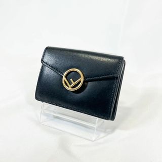 フェンディ(FENDI)の☆美品☆フェンディ エフイズ 三つ折り財布 F IS レザー ブラック(折り財布)