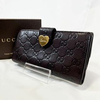 Gucci   箱あり美品グッチ シマ 二つ折り長財布 GG レザー ハート