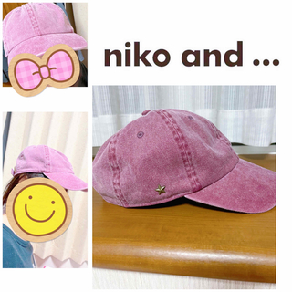 ニコアンド(niko and...)のニコアンド　キャップ　帽子　ハット　ピンク　星　調節可能　つば(キャップ)