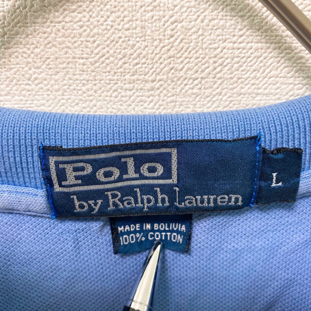 Ralph Lauren(ラルフローレン)の90s ポロバイラルフローレン　半袖ポロシャツ　ラガー　無地　カラーポニー　L メンズのトップス(ポロシャツ)の商品写真