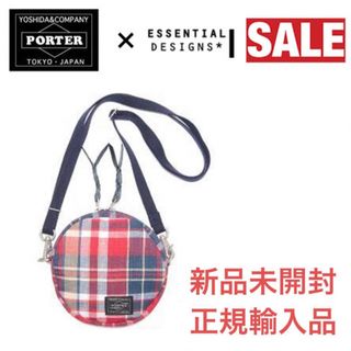 ポーター(PORTER)のPORTER ポーター サークルポーチ マドラスチェック 吉田カバン正規品レッド(ショルダーバッグ)