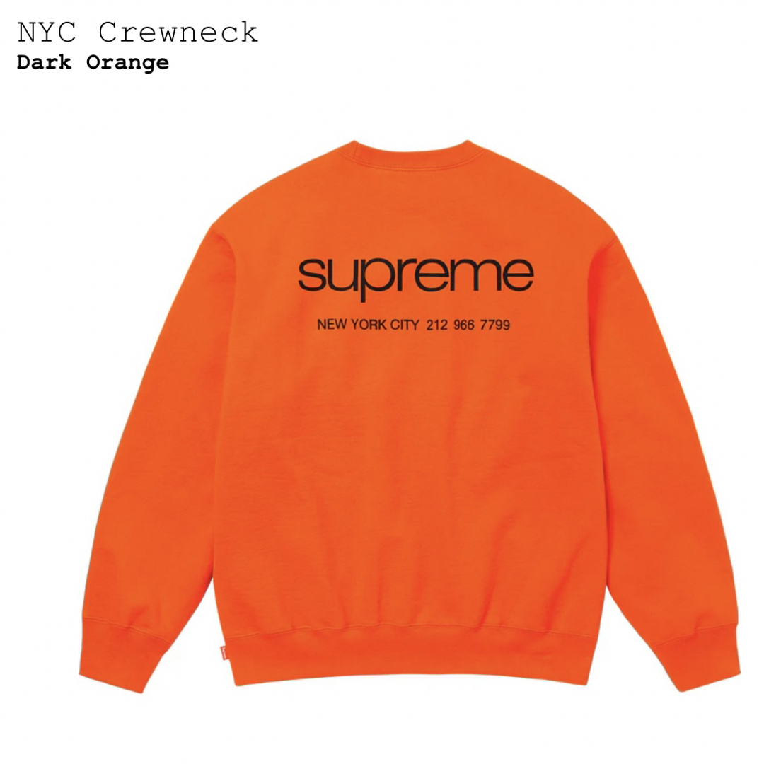 Supreme Nyc Crewneck Dark Orange M