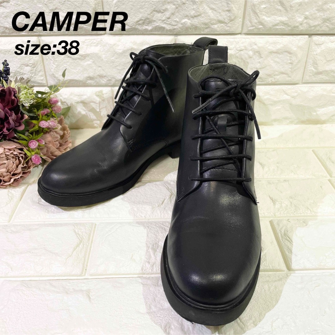 CAMPER GORE-TEX カンペール ゴアテックスレザーショートブーツ38-