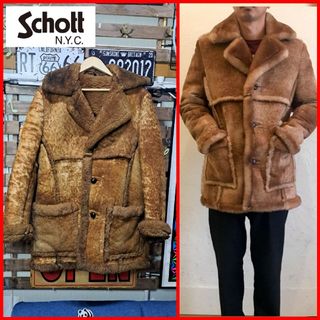 ショット(schott)の【定価￥22万】ショット　パッチワーク　ムートンジャケット　ムートンコート　L(その他)