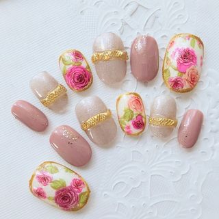 ♡オーダーネイル♡♡うさ耳×くり抜きハート♡