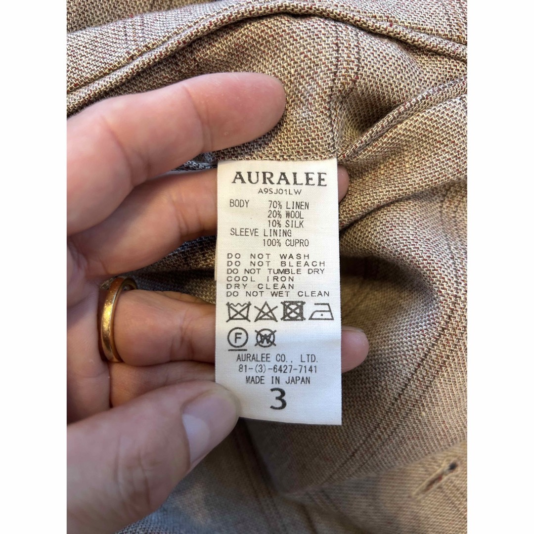 AURALEE(オーラリー)の試着のみ AURALEE オーラリー リネンウールシルクシャークスキンジャケット メンズのジャケット/アウター(テーラードジャケット)の商品写真