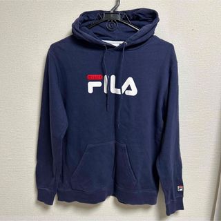 FILA - フィラ パーカー フード 長袖 薄手 ストライプ O 白 ネイビー ...