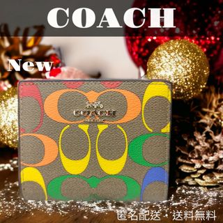 COACH - COACH シグネチャー ジャカード フォックス 二つ折り財布