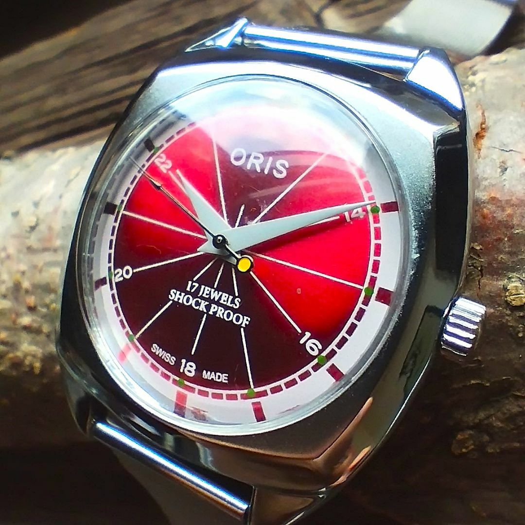 ORIS オリス ヴィンテージ 手巻き 時計 クロコ型押し ライトブラウン