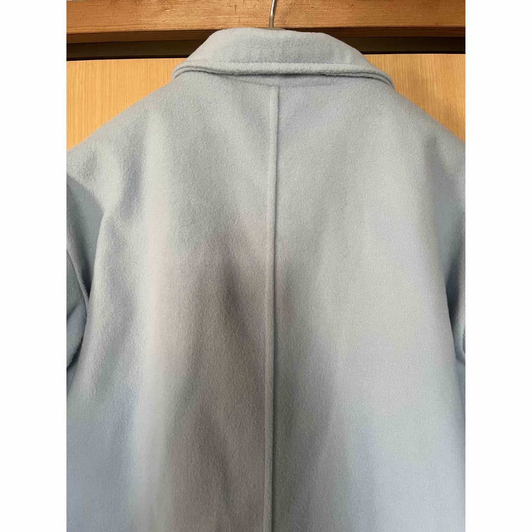 カラーコート　Mサイズ　水色　レディース　アウター　ボタン　韓国服 レディースのジャケット/アウター(その他)の商品写真