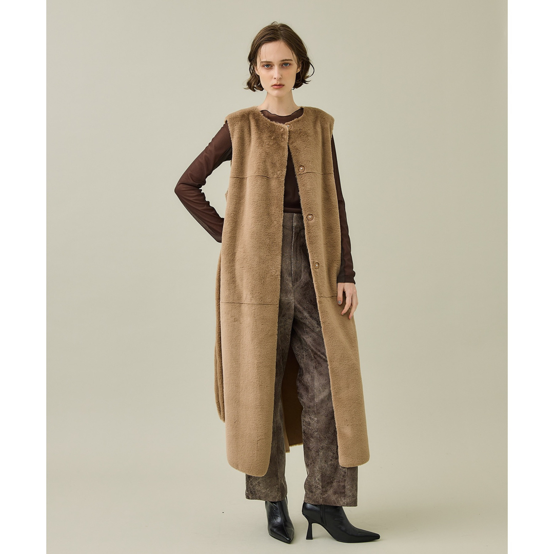 【AMERI】MANY WAY USEFUL BOA COAT / BEIGE