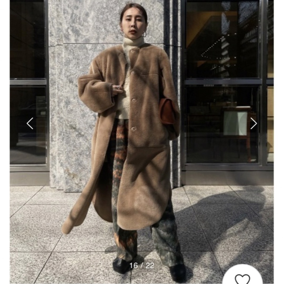 【AMERI】MANY WAY USEFUL BOA COAT / BEIGE