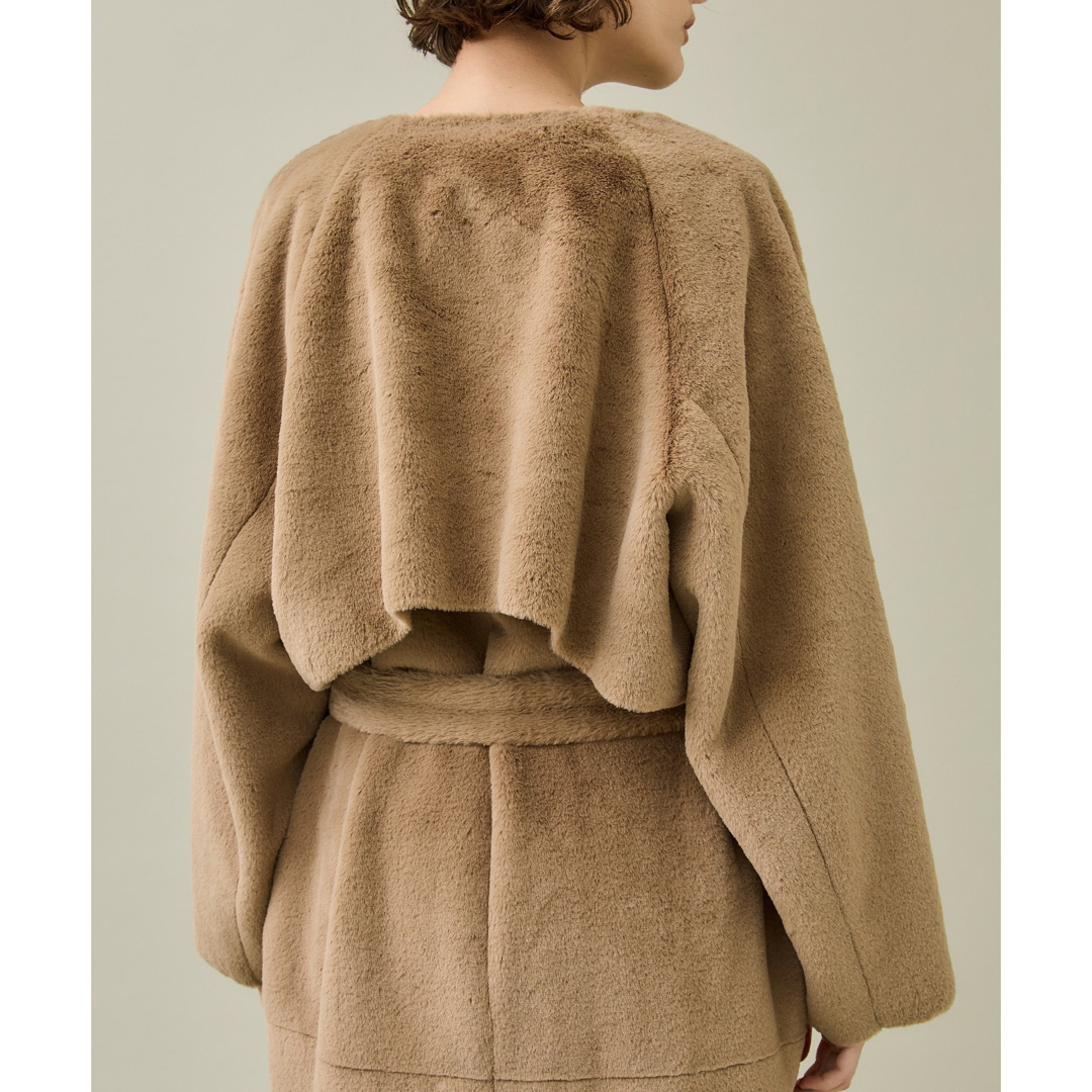 【AMERI】MANY WAY USEFUL BOA COAT / BEIGE