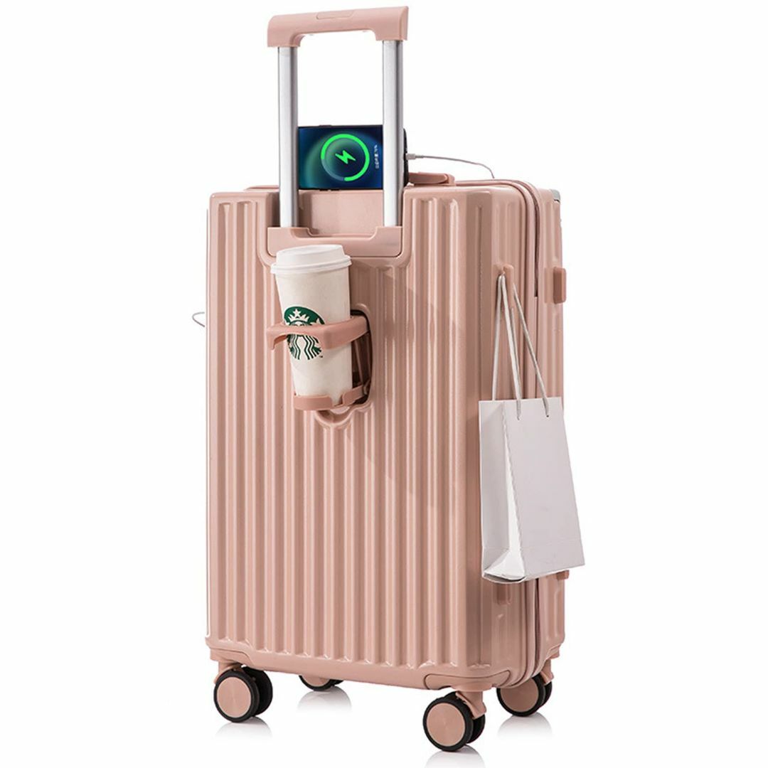 【色: ピンク】[Manatsulife] キャリーケース スーツケース 旅行